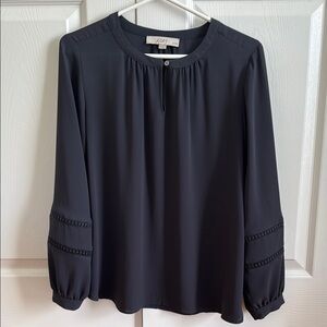 LOFT Petites Women's Gray Blouse Medium MP
